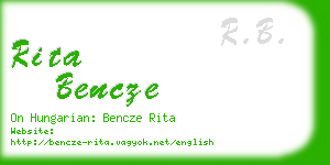 rita bencze business card